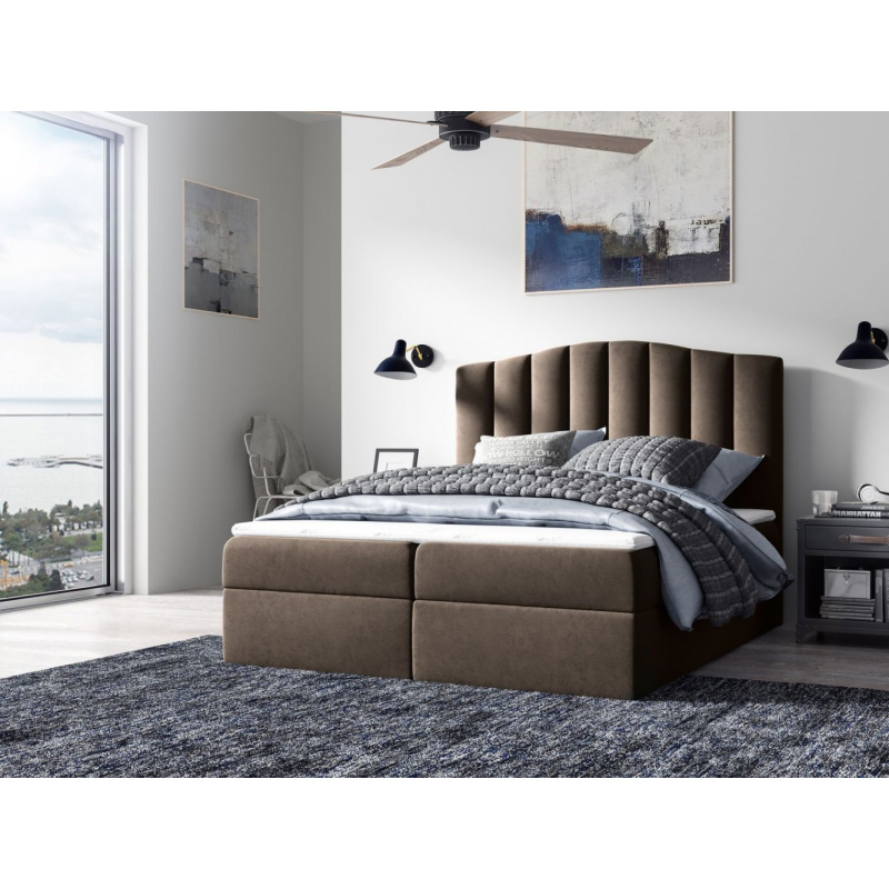 Kontinentálna posteľ LUCIA - 180x200, hnedá + topper ZDARMA