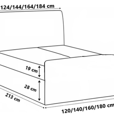 Posteľ s matracom a roštom LOLA - 200x200, svetlo šedá 2 + topper ZDARMA