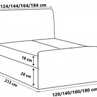 Posteľ s matracom a roštom LOLA - 180x200, žltá 2 + topper ZDARMA