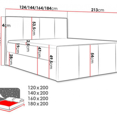 Posteľ s matracom a roštom LOLA - 160x200, svetlo šedá 2 + topper ZDARMA