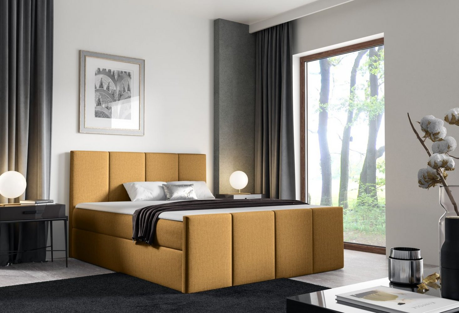 Posteľ s matracom a roštom LOLA - 120x200, žltá 2 + topper ZDARMA