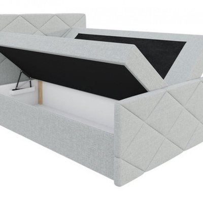 Posteľ s matracom a roštom HALKA - 180x200, šedá eko koža + topper ZDARMA