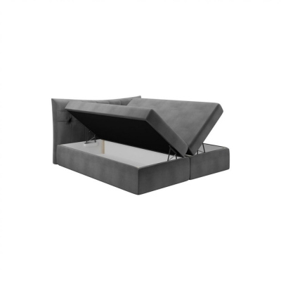 Čalúnená posteľ HILA - 160x200, čierna + topper ZDARMA