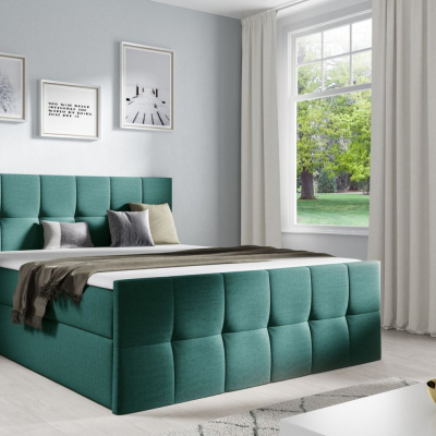 Manželská posteľ CHLOE - 200x200, zelená 2 + topper ZDARMA