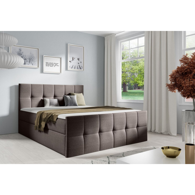 Manželská posteľ CHLOE - 200x200, hnedá + topper ZDARMA