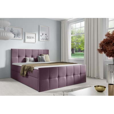 Manželská posteľ CHLOE - 200x200, fialová 1 + topper ZDARMA
