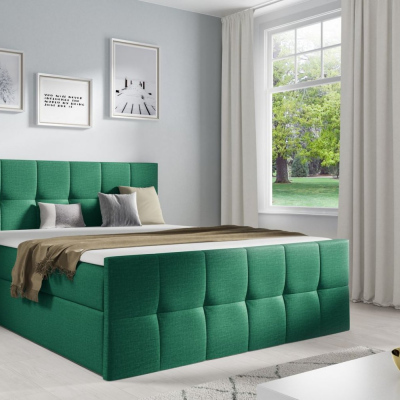 Manželská posteľ CHLOE - 200x200, zelená 1 + topper ZDARMA