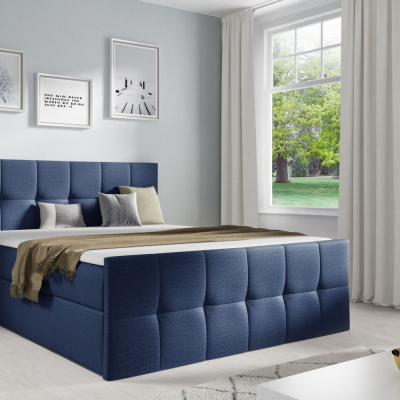 Manželská posteľ CHLOE - 200x200, modrá 3 + topper ZDARMA