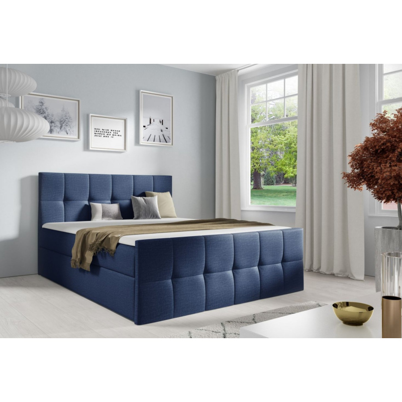 Manželská posteľ CHLOE - 200x200, modrá 3 + topper ZDARMA