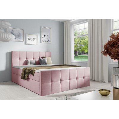 Manželská posteľ CHLOE - 180x200, ružová + topper ZDARMA