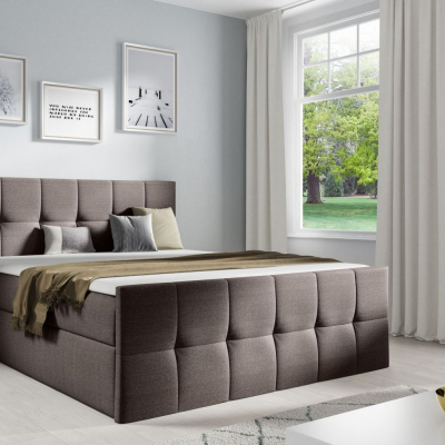 Manželská posteľ CHLOE - 180x200, hnedá + topper ZDARMA