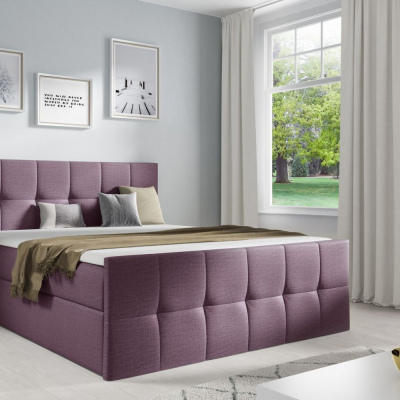 Manželská posteľ CHLOE - 180x200, fialová 1 + topper ZDARMA