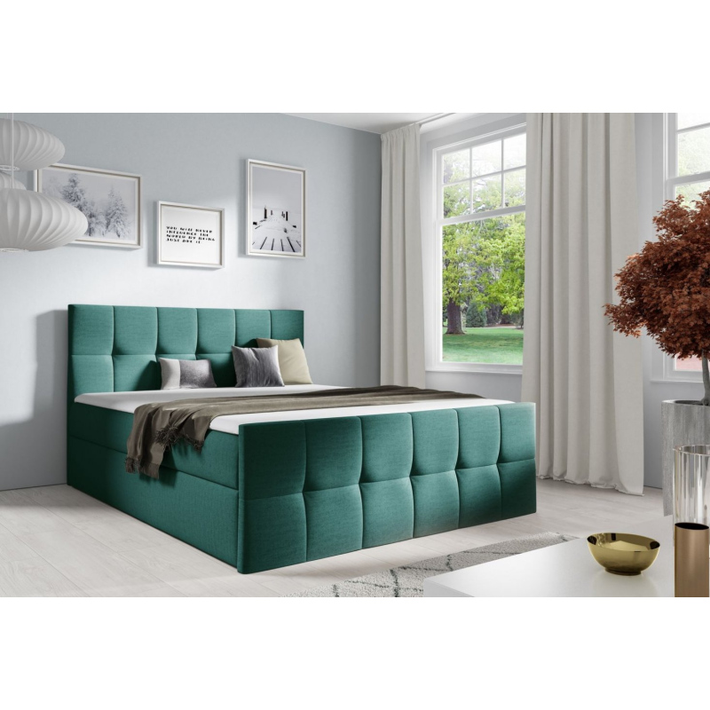 Manželská posteľ CHLOE - 160x200, zelená 2 + topper ZDARMA