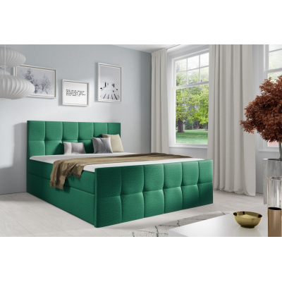 Manželská posteľ CHLOE - 160x200, zelená 1 + topper ZDARMA