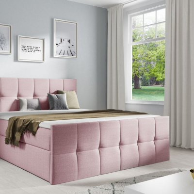 Jednolôžková posteľ CHLOE - 120x200, ružová + topper ZDARMA