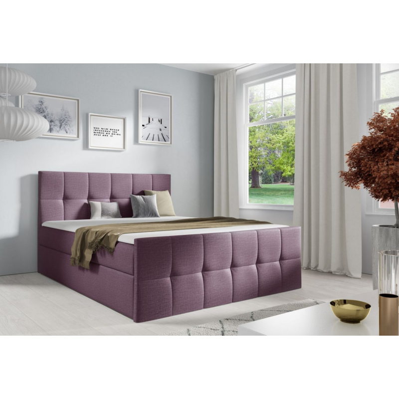 Jednolôžková posteľ CHLOE - 120x200, fialová 1 + topper ZDARMA