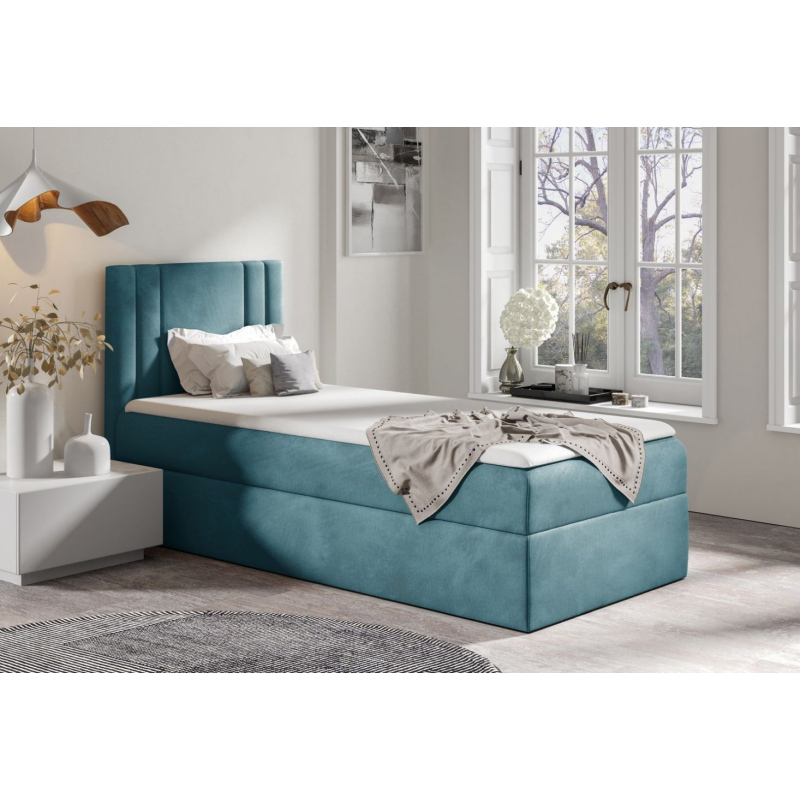 Boxspringová posteľ CELESTA MINI - 100x200, modrá + topper ZDARMA
