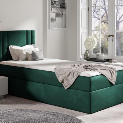 Boxspringová posteľ CELESTA MINI - 100x200, zelená + topper ZDARMA