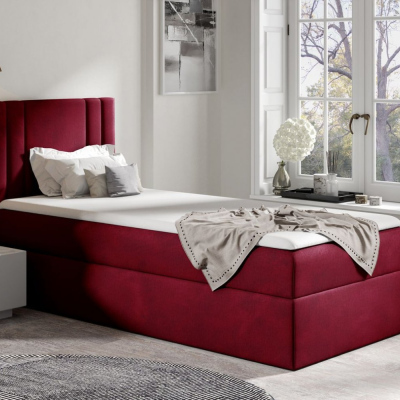 Boxspringová posteľ CELESTA MINI - 90x200, červená + topper ZDARMA