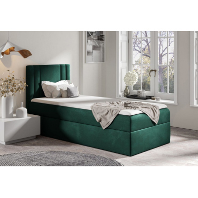 Boxspringová posteľ CELESTA MINI - 90x200, zelená + topper ZDARMA