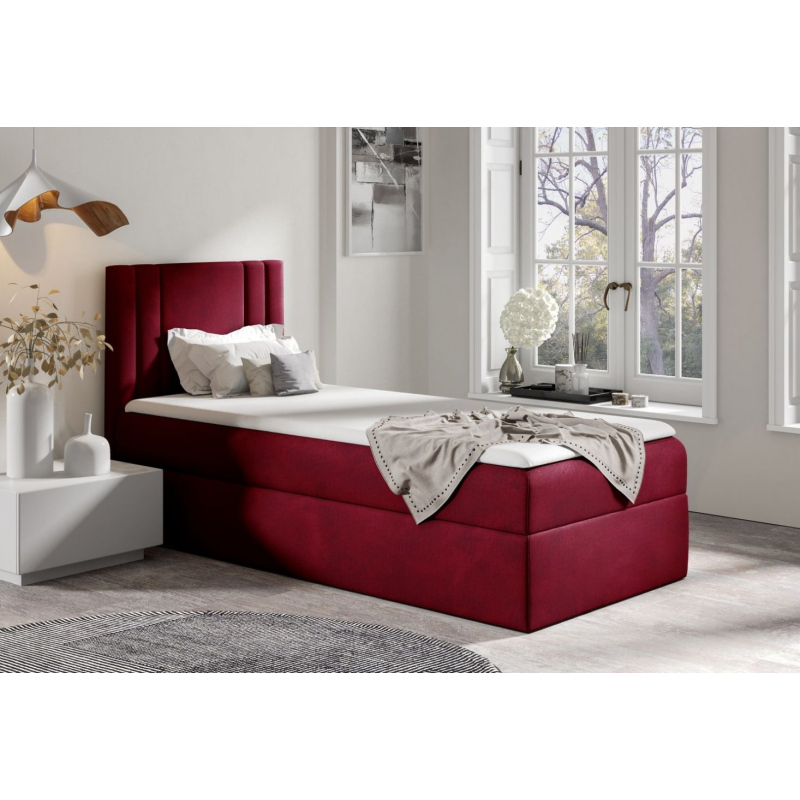Boxspringová posteľ CELESTA MINI - 80x200, červená + topper ZDARMA