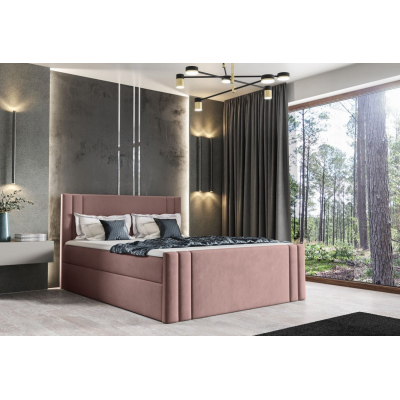 Boxspringová posteľ CELESTA - 200x200, ružová + topper ZDARMA