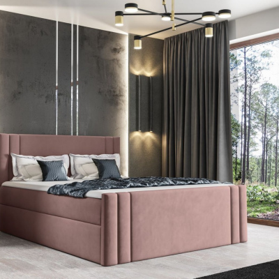 Boxspringová posteľ CELESTA - 180x200, ružová + topper ZDARMA