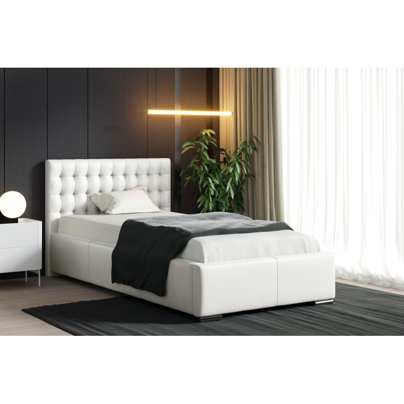 Čalúnená posteľ NATAL MINI - 90x200, biela eko koža