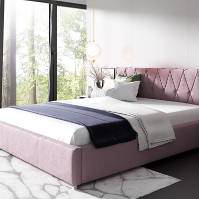 Čalúnená posteľ MELITA - 200x200, ružová