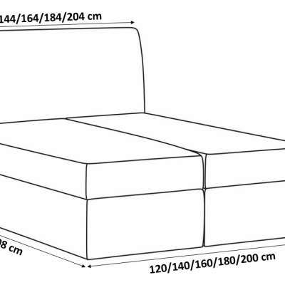 Posteľ SALSABEL - 200x200, červená + topper ZDARMA