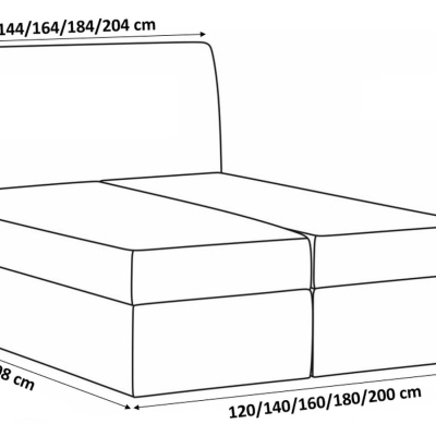 Čalúnená posteľ REX - 160x200, čierna + topper ZDARMA