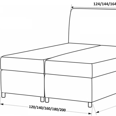 Elegantná posteľ FLOKI - 200x200, biela + topper ZDARMA