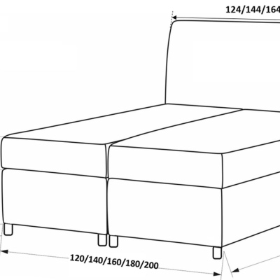 Elegantná posteľ FLOKI - 200x200, béžová + topper ZDARMA