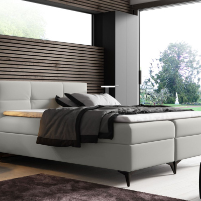 Elegantná posteľ FLOKI - 180x200, biela + topper ZDARMA