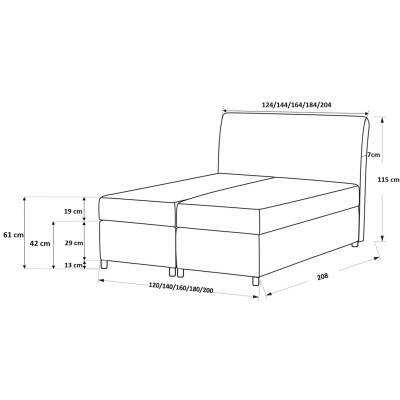 Elegantná posteľ FLOKI - 140x200, biela + topper ZDARMA