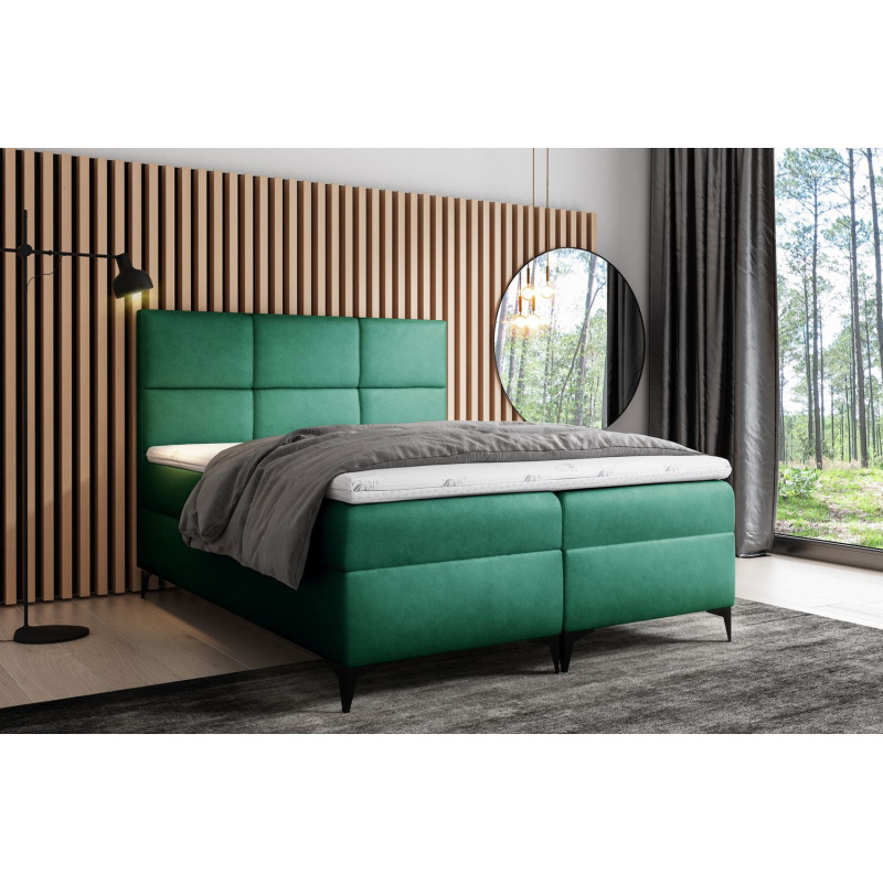 Dizajnová posteľ FIZA - 200x200, zelená + topper ZDARMA
