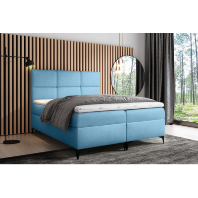 Dizajnová posteľ FIZA - 180x200, modrá + topper ZDARMA