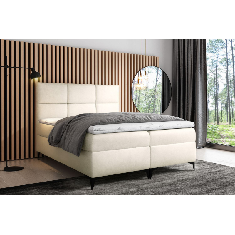 Dizajnová posteľ FIZA - 180x200, krémová + topper ZDARMA