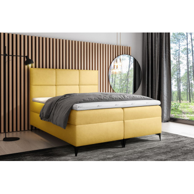 Dizajnová posteľ FIZA - 180x200, žltá + topper ZDARMA