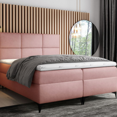 Dizajnová posteľ FIZA - 160x200, ružová + topper ZDARMA
