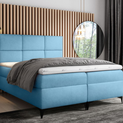 Dizajnová posteľ FIZA - 140x200, modrá + topper ZDARMA