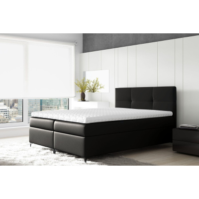 Boxspringová posteľ BESSIE - 120x200, čierna + topper ZDARMA
