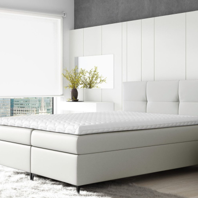 Boxspringová posteľ BESSIE - 120x200, biela + topper ZDARMA