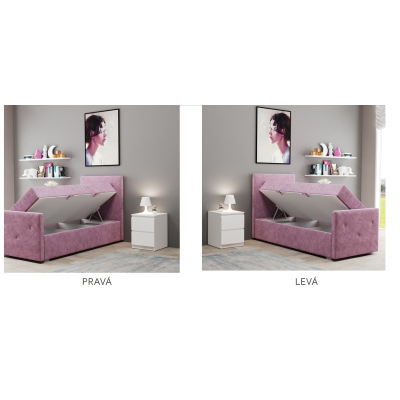 Boxspringová posteľ CELESTA MINI - 90x200, ružová 1 + topper ZDARMA