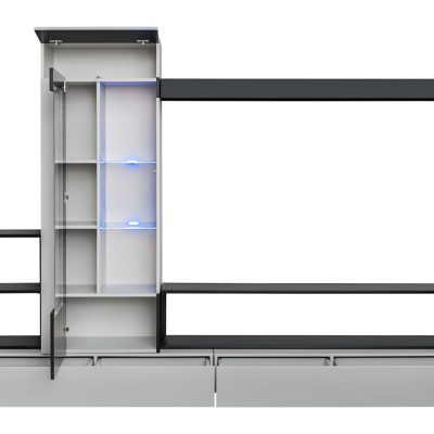 Obývacia stena RENATA - šedá / čierna