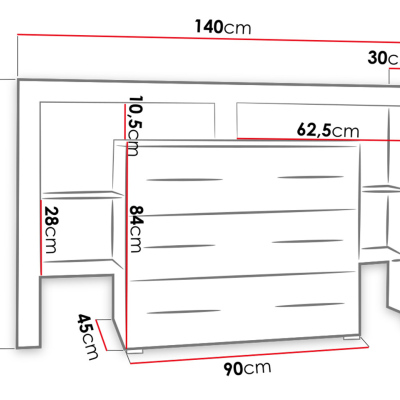 Komoda so zásuvkami a LED osvetlením CLANE 2 - biela / lesklá šedá