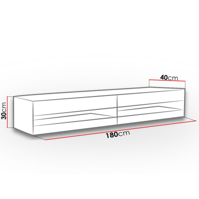 TV stolík 180 cm ASHTON 1 - čierny / dub wotan