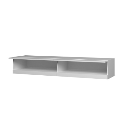 TV stolík s LED bielym osvetlením 180 cm ASHTON 1 - šedý / lesklý šedý