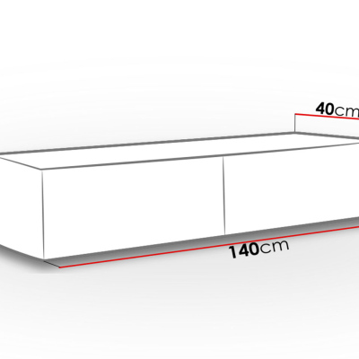 Televízny stolík 140 cm ASHTON - čierny / dub wotan