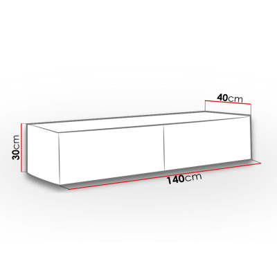 Televízny stolík 140 cm ASHTON - čierny / dub wotan